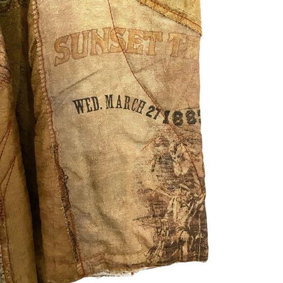 Scissors Paper Rock Vintage Belted Embellished Trench Tan Wild West Coat Jacket - Picture 4 of 11